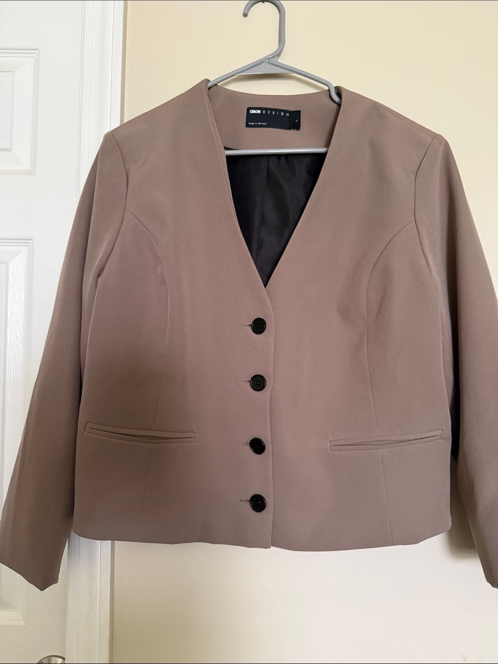 ASOS Taupe V-Neck Blazer Jacket